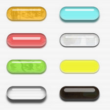 Glass Buttons, assorted